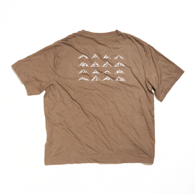Men's 16 Mountains Upcycled Pocket T-Shirt in Brown (Large)