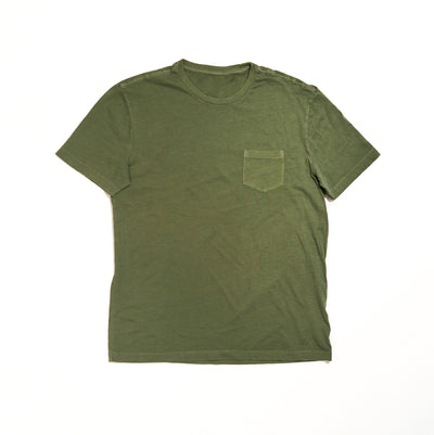 Men's 16 Mountains Upcycled Pocket T-Shirt in Olive (Medium)