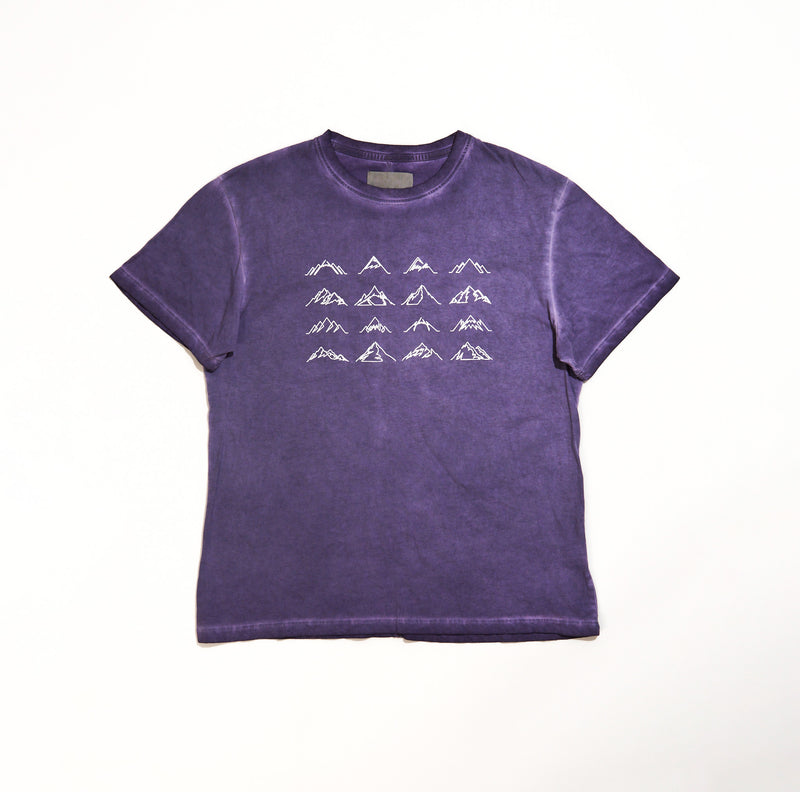 Unisex 16 Mountains Upcycled T-Shirt in Purple (Medium)
